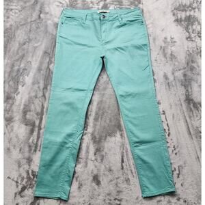 Vintage IRIS Jeans Womens 17 Juniors Blue Mint Mid Rise Skinny Leg Ankle Stretch